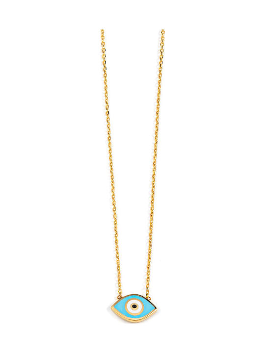 George Art Jewels Lucky Charm Necklace Made of 14K Gold Turquoise