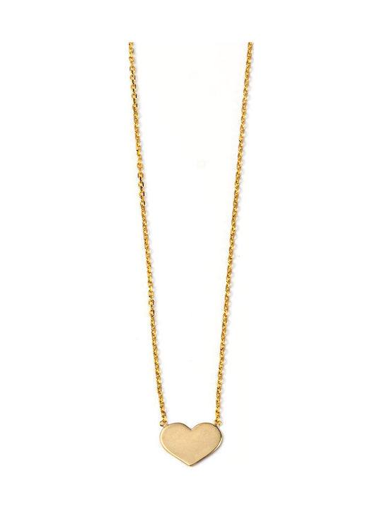 George Art Jewels Κολιέ με σχέδιο Καρδιά από Χρυσό 14Κ