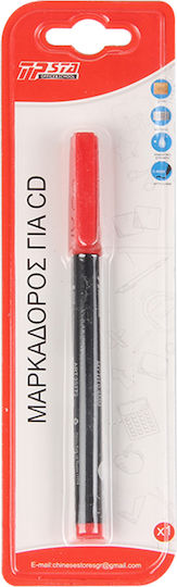 Tpster Μαρκαδόρος για CD/DVD Red (#FF0000) 0.4mm
