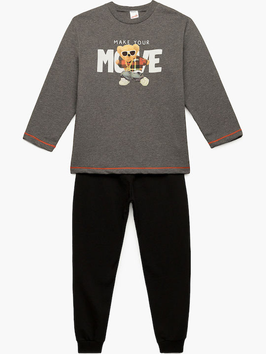 Minerva Pijama pentru copii De iarnă Gri Move Bear