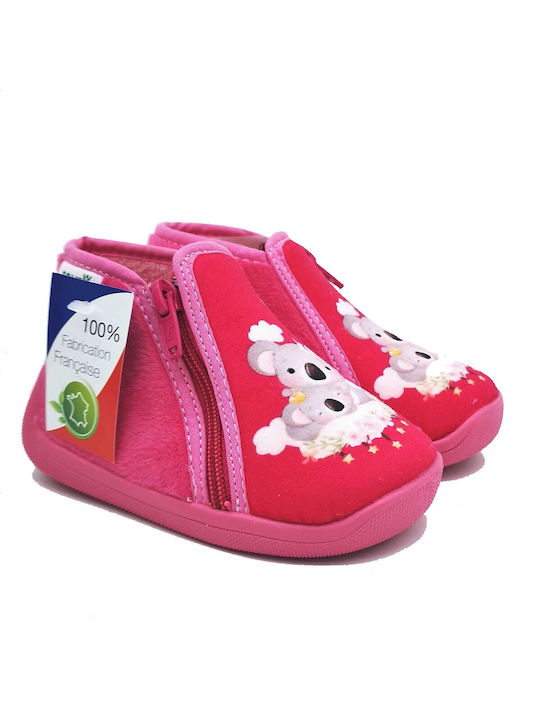 Comfy Girls Closed-Toe Slippers Fuchsia