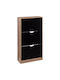 Wooden Shoe Organizer Wardrobe Black with Tilting Shelves M60xD23xH119cm