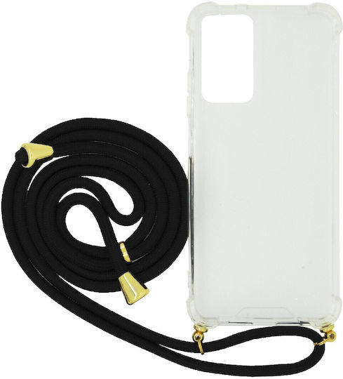 Ancus Back Cover Σιλικόνης με Λουράκι Μαύρο (Xiaomi Redmi 12s)