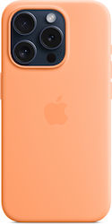 Apple Silicone Case with MagSafe Umschlag Rückseite Silikon Orange (iPhone 15 Pro)