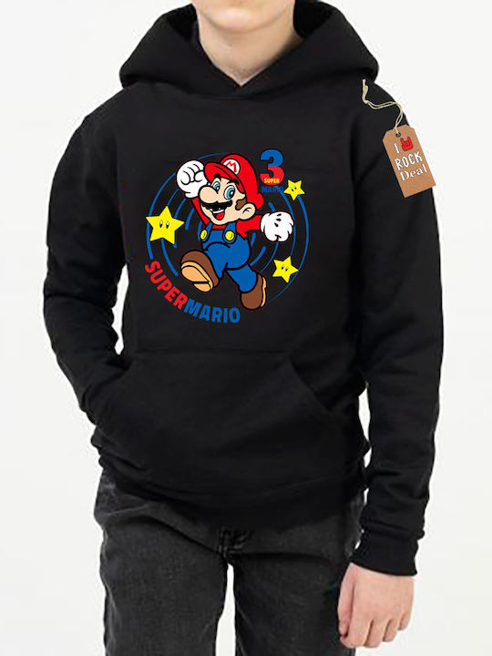 Rock Deal Детски Суичър с Качулка Черен Super M...