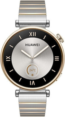 Huawei Watch GT 4 Oțel inoxidabil 41mm Rezistent la apă cu pulsometru (Curea din piele albă)