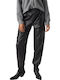 Damen Stoff Cargo Hose Schwarz