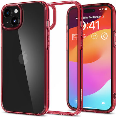 Spigen Ultra Hybrid Back Cover Plastic / Silicone Durable Red Crystal (iPhone 15 Plus) ACS06654