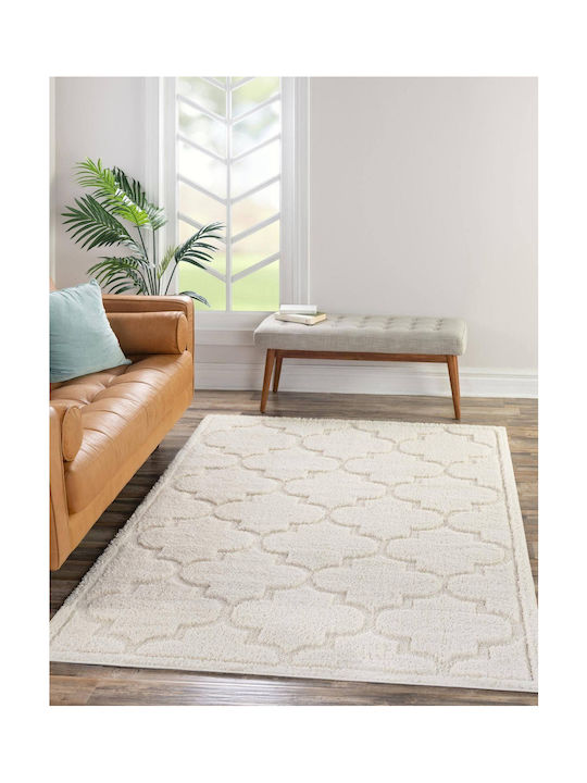 Saray Home Velvet Rug Rectangular Shaggy Beige