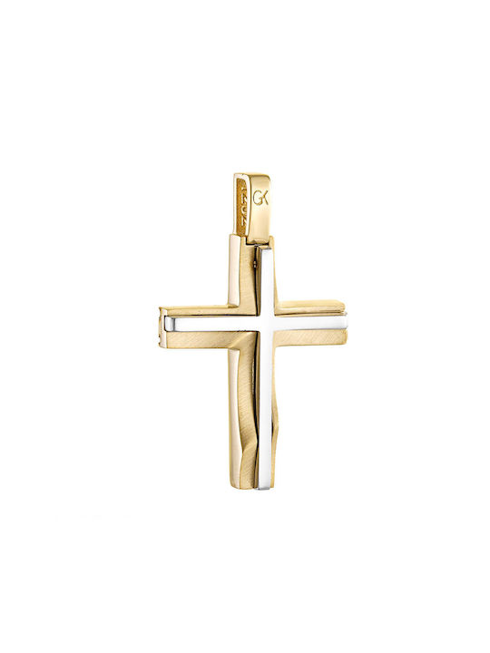 Papoulidis Jewellery Herren Gold Kreuz 14K mit Kette