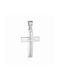 Papoulidis Jewellery Men's White Gold Cross 14K with Chain