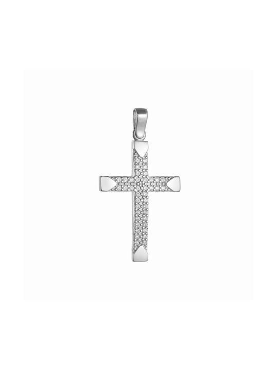 Papoulidis Jewellery Women's White Gold Cross 14K