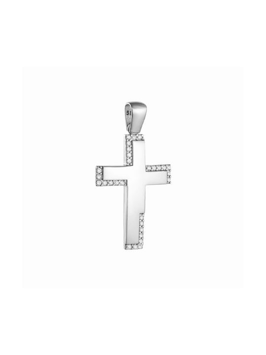 Papoulidis Jewellery Women's White Gold Cross 14K