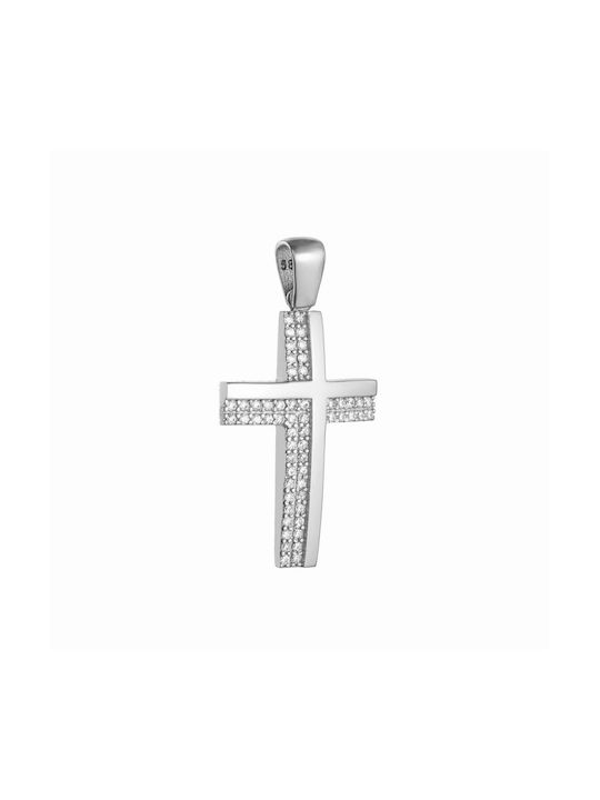 Papoulidis Jewellery Women's White Gold Cross 14K