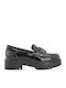 Лачени Дамски Loafers в Черен Цвят