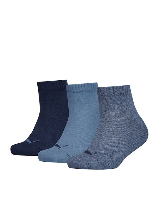 PUMA Kids' Ankle Socks Quarter Navy Blue 3 Pairs