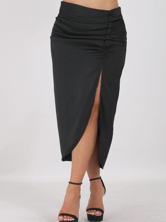 On Line Midi Skirt in Black color