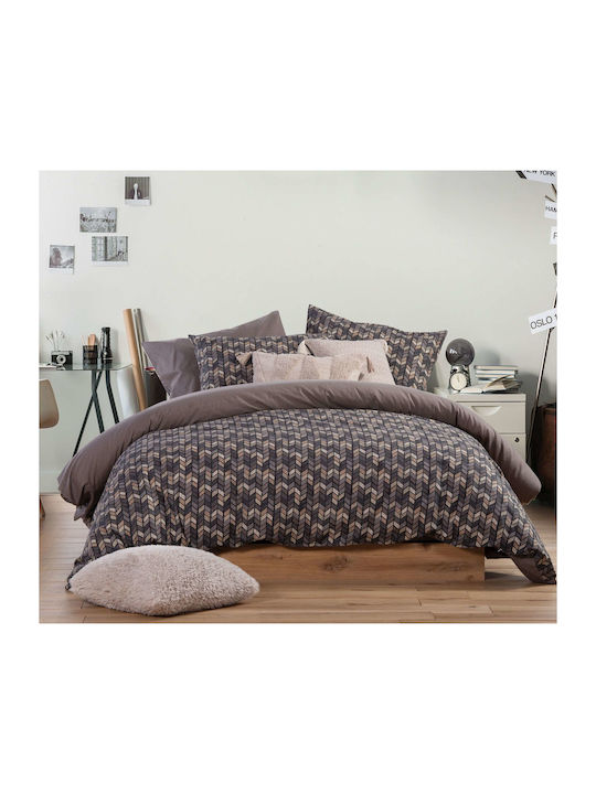 Nef-Nef Homeware Set Cearșafuri Single Flanel 160x260cm. Stream Gri 3buc