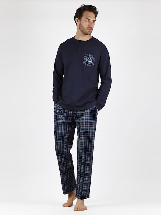 Admas Men's Winter Pajamas Set Blue