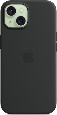 Apple Silicone Case with MagSafe Umschlag Rückseite Silikon Schwarz (iPhone 15)