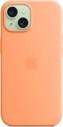 Apple Silicone Case with MagSafe Umschlag Rückseite Silikon Orange (iPhone 15)