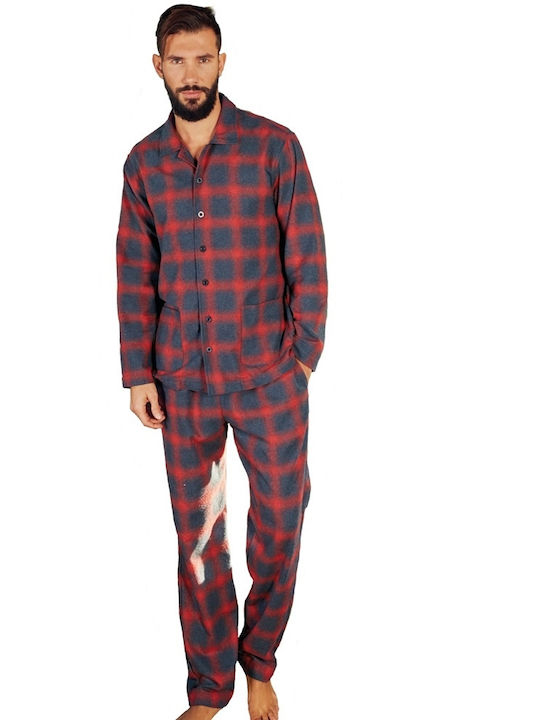 Qbo Men's Winter Pajamas Set Blue