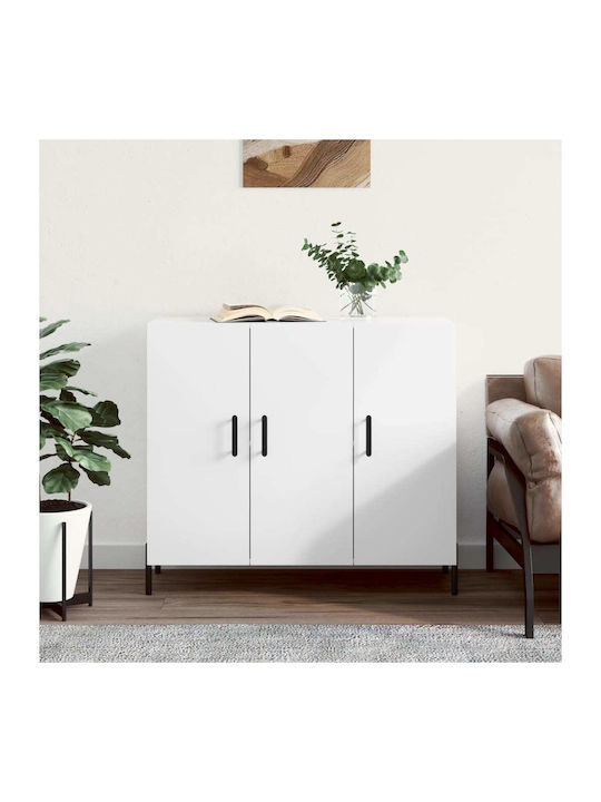 Wooden Buffet Λευκός L90xW34xH80cm