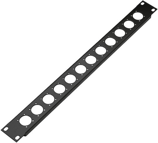 Konig & Meyer Panel Cover for Rack 1U with 12 Ports Black