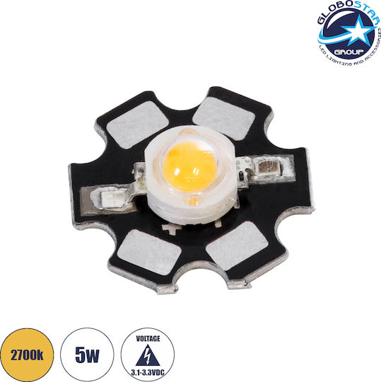 GloboStar LED Чип 3.2V 5W Топло Бяло 1 Брой 73745