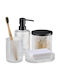 Navaris Glass Transparent Bathroom Accessory Set 4 Pieces