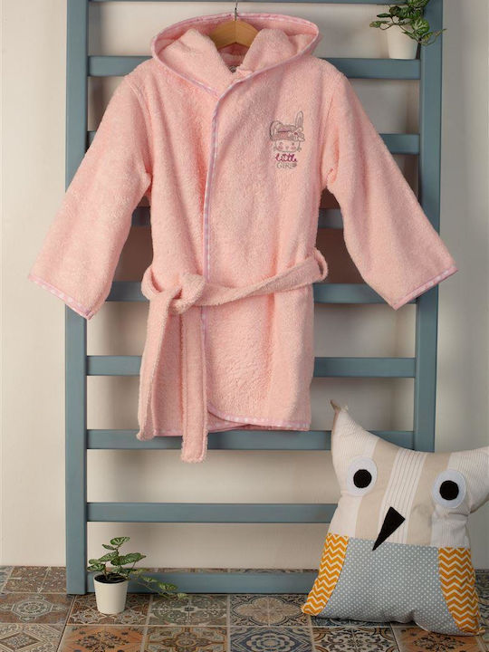 Dimcol Kinderbademantel Rabbit Girl 146 Rosa mit Kapuzen-
