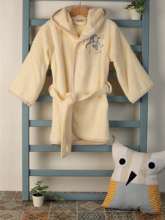 Dimcol Kinderbademantel Elephant Ecru Mit Kapuze