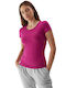 4F Damen Sportliches Bluse Ärmellos Rosa