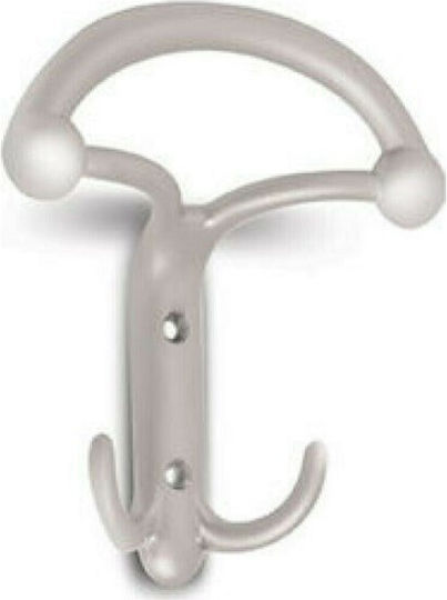 Finetto Metal Wall Hanger With 3 White Hooks 10.7x12.3cm