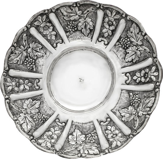 Savvas Design Vintage Round Silver Decorative Platter Silver 20x20x3cm