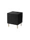 Jungle Wooden Bedside Table Black 53.5x40x44cm