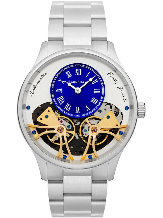 Thomas Earnshaw Ανδρικό Ρολόι 44mm Μπαταρίας με Ασημί Μεταλλικό Μπρασελέ