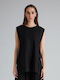 4tailors Women's Summer Blouse Sleeveless Black