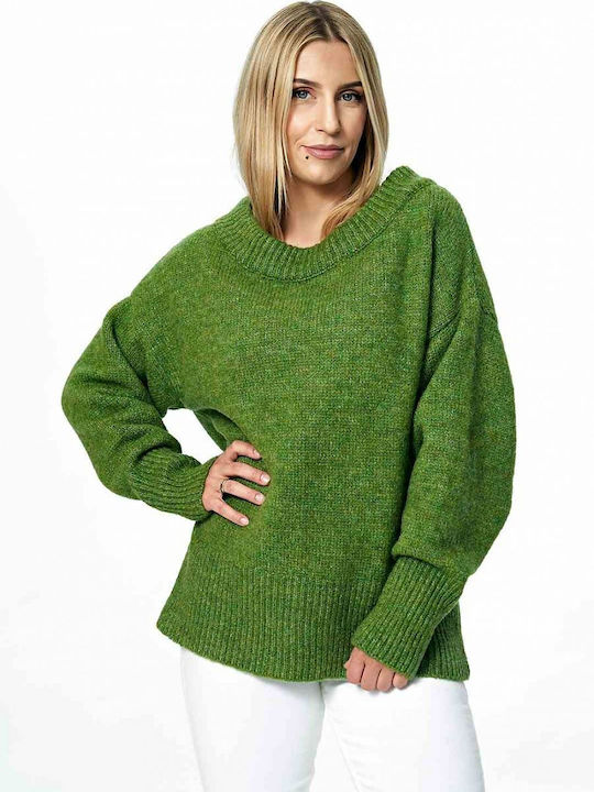 Figl Damen Langarm Pullover Grün