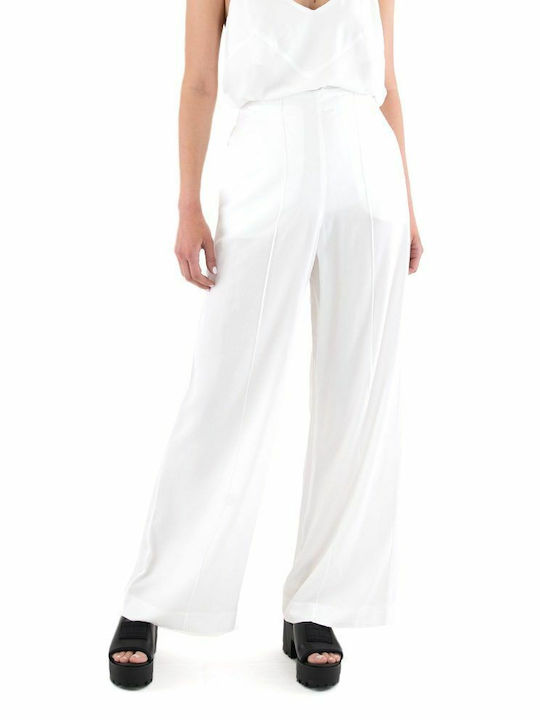 MY T Pants Women My T Wearables Women's Fabric Trousers in Relaxed Fit White