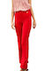 Cento Fashion Women's Fabric Trousers in Slim Fit Red