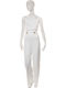 Women's High-waisted Fabric Trousers White