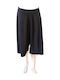 Damen Stoff Hose mit Gummizug Schwarz
