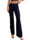 Chica Women's High-waisted Fabric Trousers Bell Black