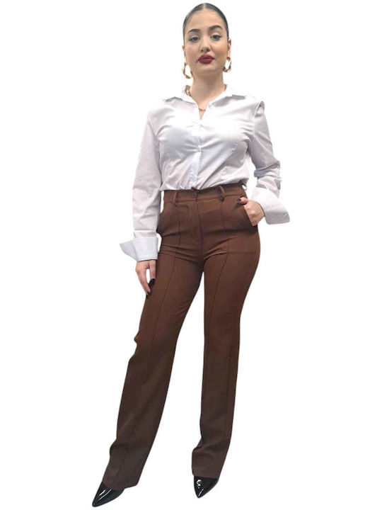 Remix Women's Fabric Trousers Brown