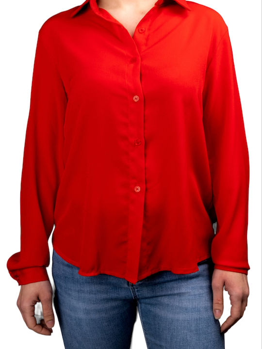 Remix Coolples Women's Monochrome Long Sleeve Shirt Red