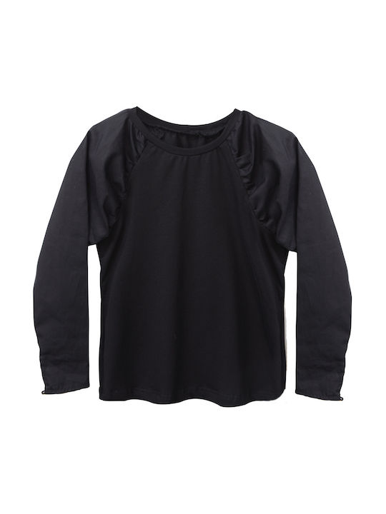 Two In A Castle Kids Blouse Long Sleeve Black