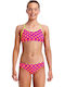 Funkita Racerback Two Piece Daisy Dots Детски Бански Бикини Фуксия
