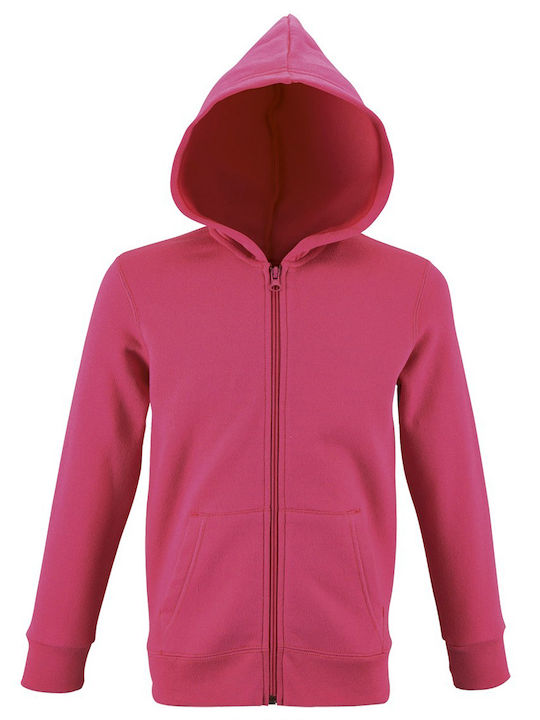 Kids Moda Hooded Sweatshirt with Zipper Pink