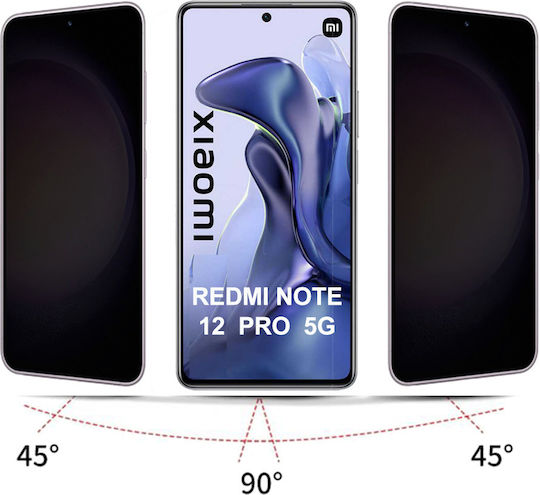 Antispy 0.3mm Vollkleber Privatsphäre Vollflächig gehärtetes Glas Schwarz (Redmi Note 12 Pro)
